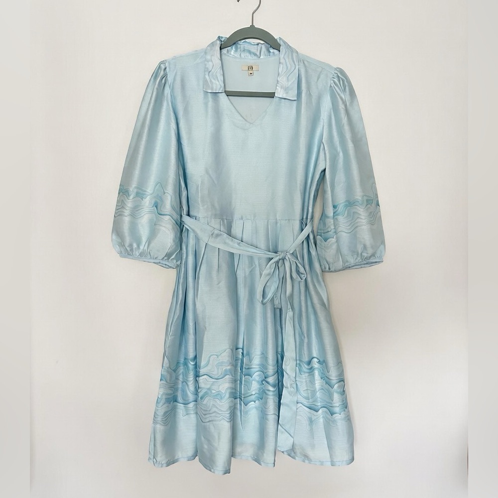 AND Women’s Pastel Blue Satin Mini Dress Size 14